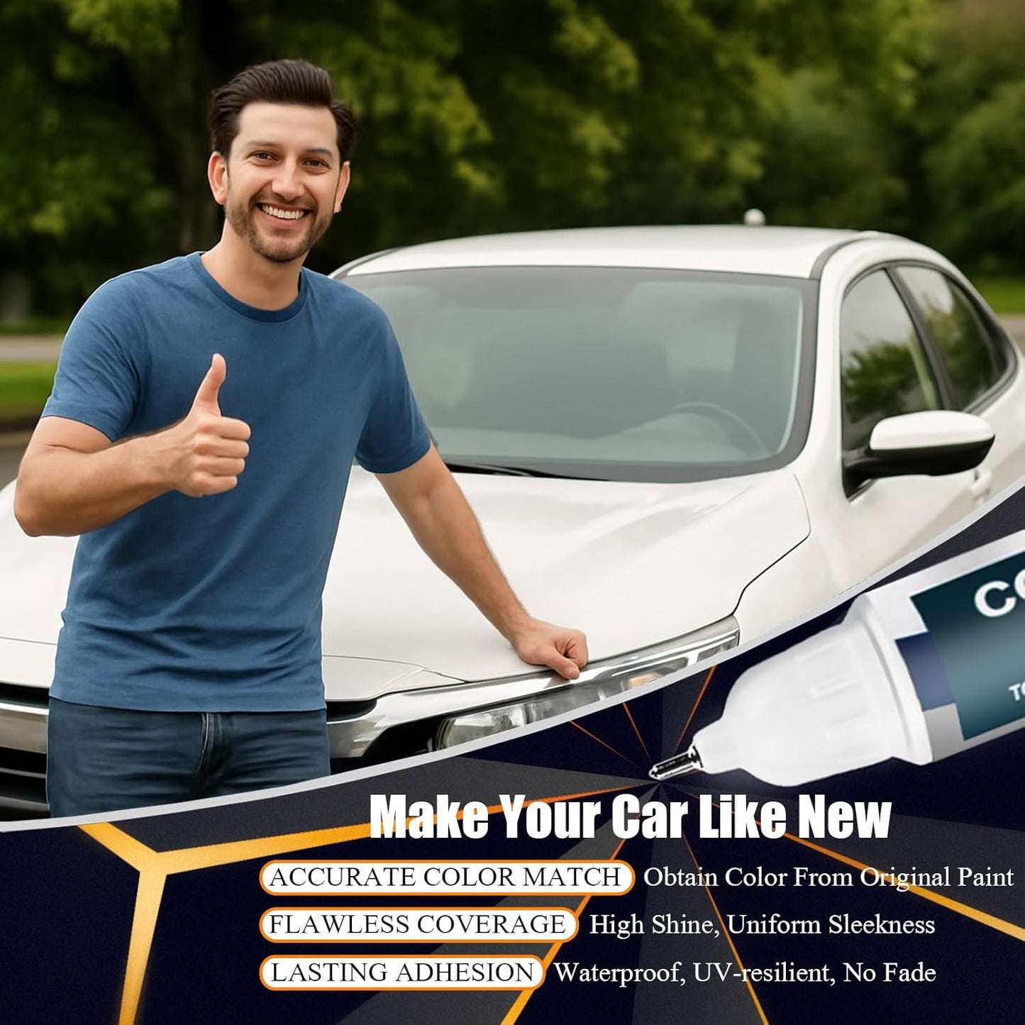 Urban Gray Pearl(NH-912P) Touch Up Paint Compatible with Honda, Car Paint Pen Scratch Repair Two-In-One Touch Up Paint, Premium Car Scratch Remover for Deep Scratches