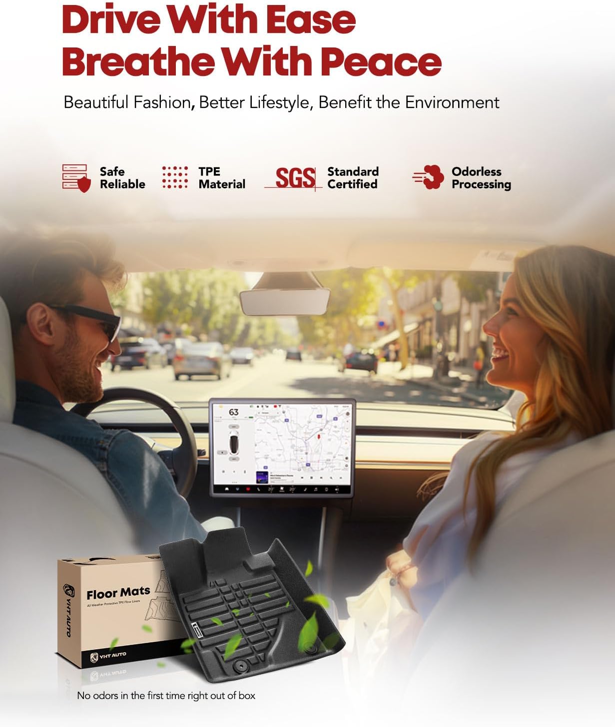 YHTAUTO Floor Mats & Cargo Mat Fit 2008-2013 Toyota Highlander(Not Hybrid), TPE All Weather Car Mats Waterproof Anti-Slip Odorless Floor Liner, Interior Car Accessories