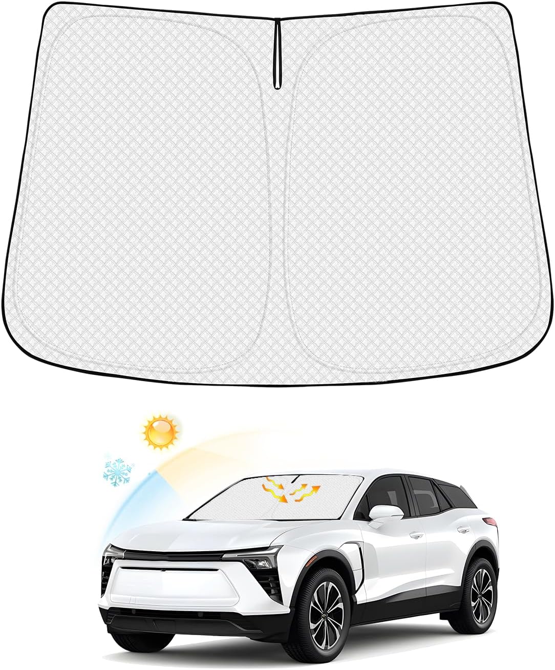 Windshield Sun Shade for 2024-2025 2026 Chevrolet/Chevy Blazer EV&Honda Prologue Accessories Thicken 6-Layer Front Window Sunshade Cover Sun Visor Protector Foldable Block UV Rays