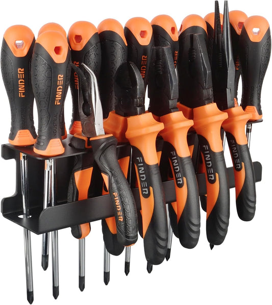 MUTUACTOR Screwdriver Organizer Rack Heavy Duty,Magnetic Mount Screwdriver Holder Plier Organizer,Magnetic Tool Holder Storage Holder for Various Screwdrivers Pliers Shears Tool Chest Cart Workbench