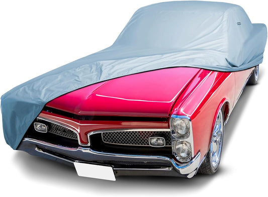 iCarCover Fits: [Pontiac GTO] 1964-1967 Premium Full Car Cover Waterproof All Weather Resistant Custom Outdoor Indoor Sun Snow Storm Protection Form-Fit Padded Cover with Straps