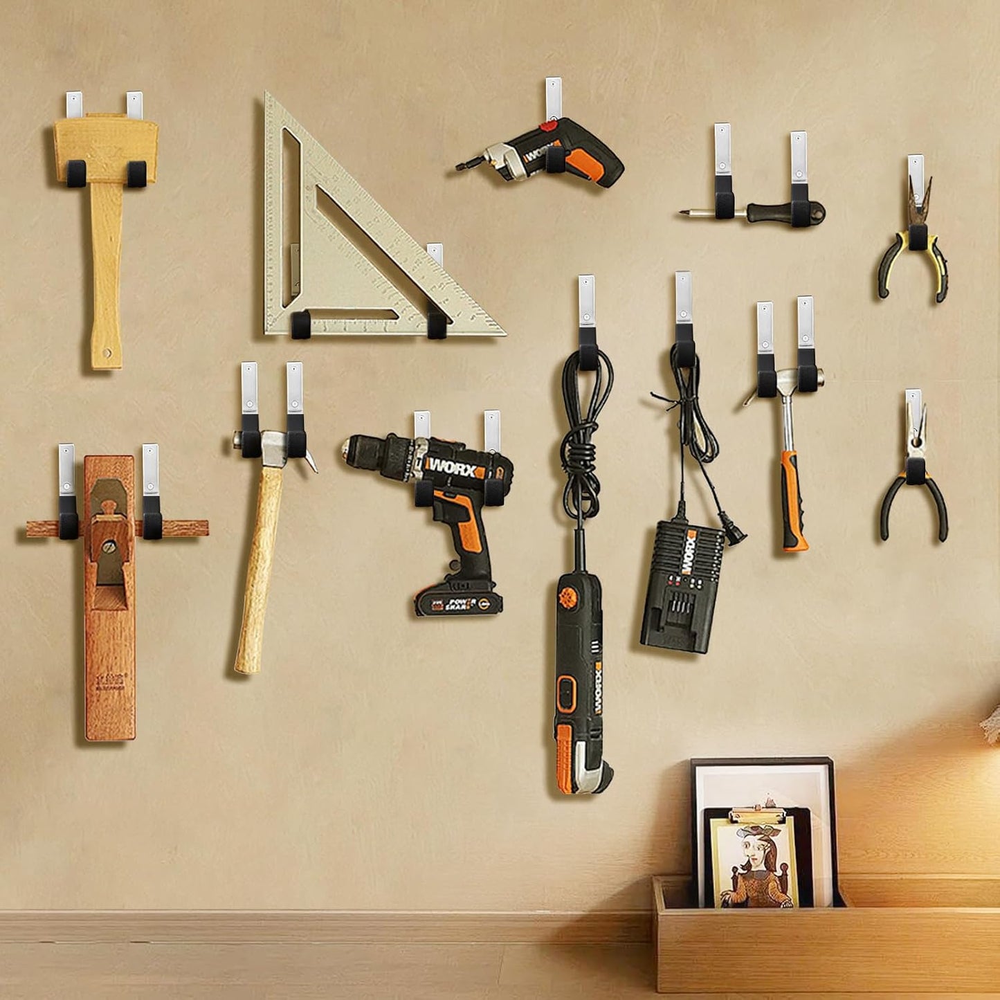 Heavy Duty Steel Garage Hooks,Garage Storage Utility Hooks,Heavy Duty Garage Garden Tool Organizer,Steel Wall Mount Hooks, Garden Hose Hanger, Small U Hooks (Black 2 Pack)