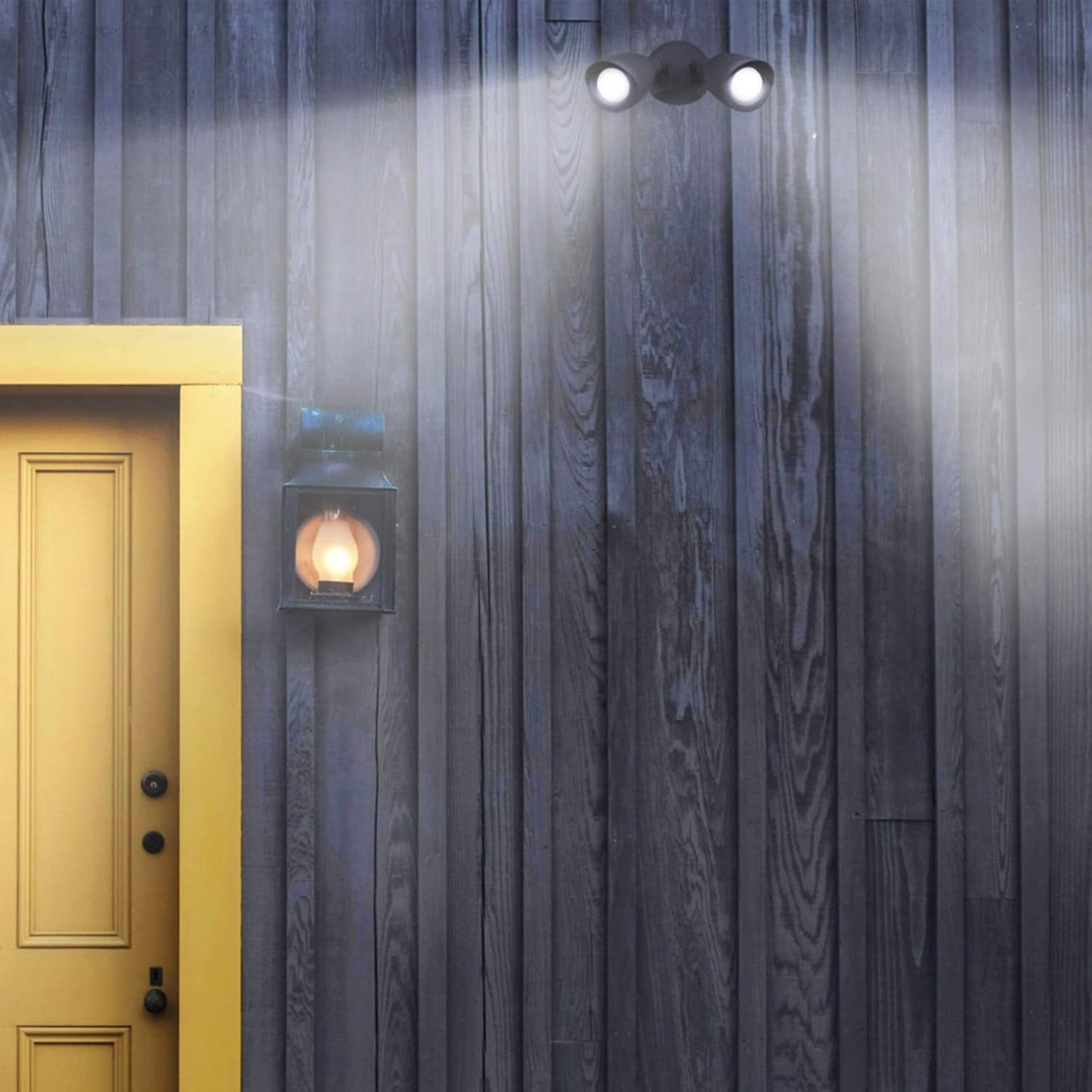 Ciata Flood Lights Outdoor, 20-Watt LED Bullet Head Security Flood Lights, Dual Head, RoHS and FCC Complaint, IP65 Rated, 1900 Lumens, 2KV Surge Protection, Die-Cast Aluminum in Black Finish – 3000K