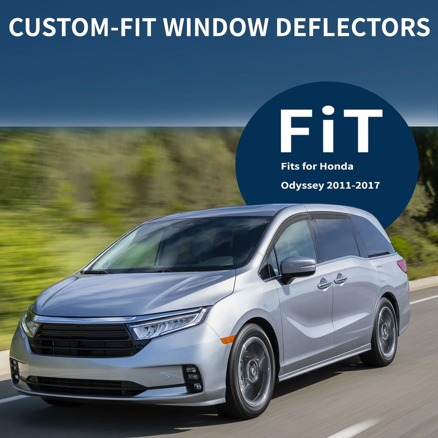 4PCS Rain Guards Fit for Honda Odyssey 2011-2017, Durable Front & Rear Window Visors Wind Deflector, Outside Mount Vent Shade Shield 2011 2012 2013 2014 2015 2016 2017