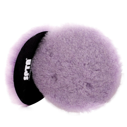 SPTA 2Pcs 6Inch (150mm) Wool Cutting Pad Set, Purple Wool Buffing and Polishing Pad for Heavy Cut, Car Polisher