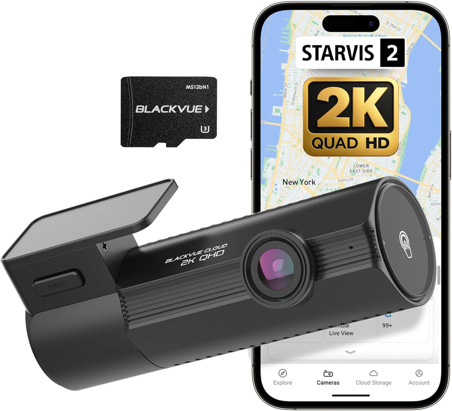 BlackVue Elite 8-1CH Dash Cam – 2K QHD Front Camera with STARVIS 2 Sensor, HDR, Smart Parking Mode, Power Saving, Event Detection, GPS, G-Sensor, USB-C Installation(128GB)