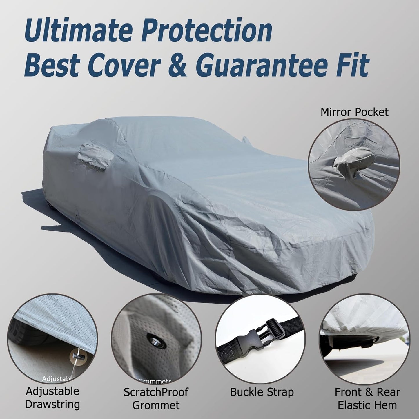 All Weather Waterproof car Cover Good for rain Snow uv Protection dust Escalade ESV Suburban Expedition Yukon XL Excursion Grand Wagoneer Navigator