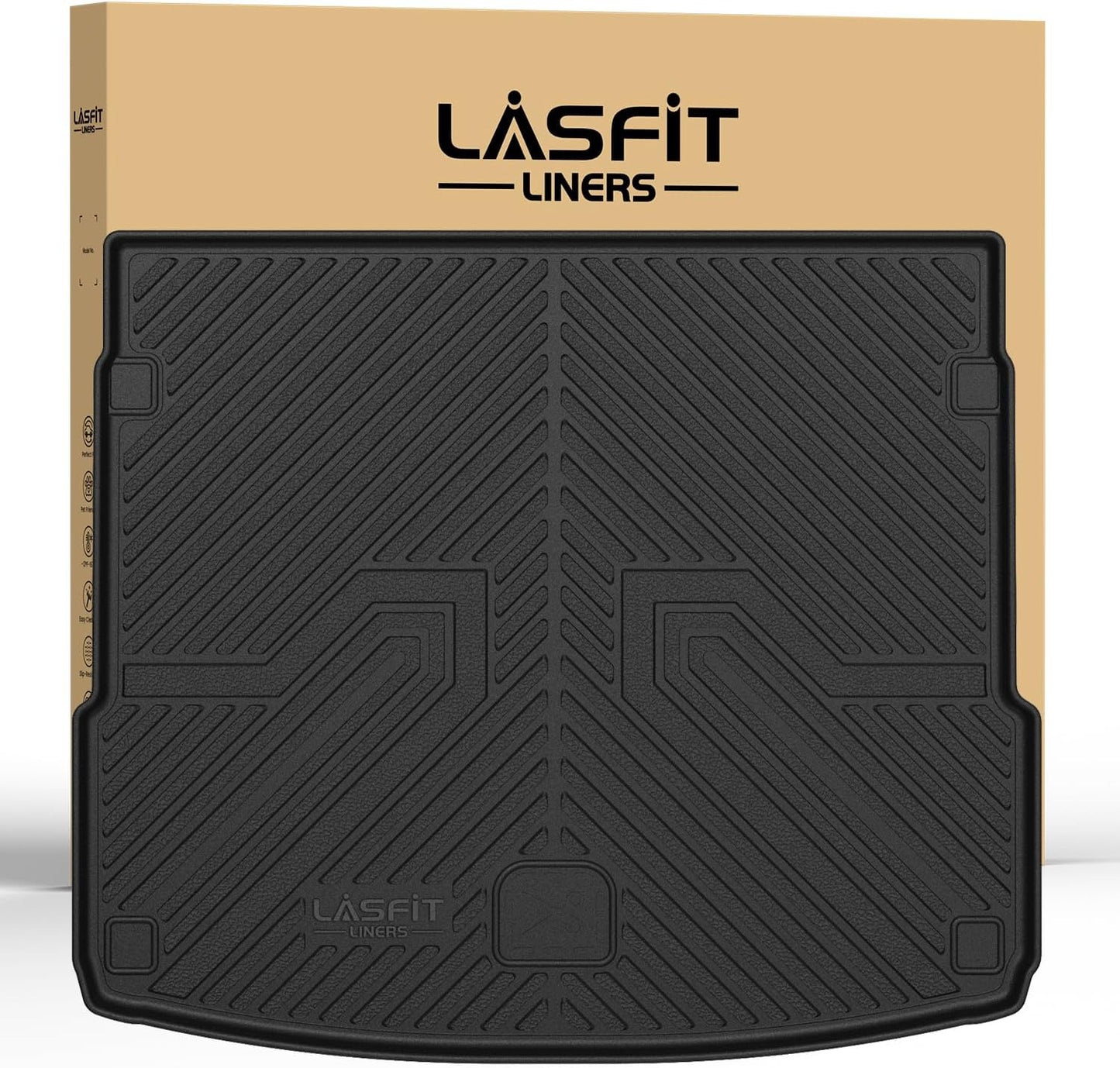 LASFIT Cargo Mat for Audi Q5/SQ5 2018-2025, Custom Fit All-Weather TPE Rubber Trunk Mat for Audi Accessories, Waterproof, Easy to Clean, Black