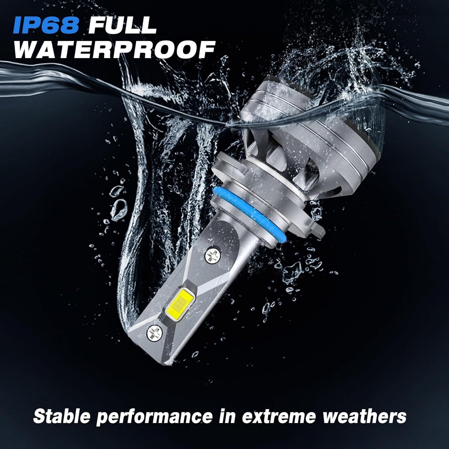 FAHREN 9006/HB4 Driving Bulbs, 24000 Lumens Super Bright 6500K Cool White 9006 Driving Fog Bulb, IP68 Waterproof Pack of 2