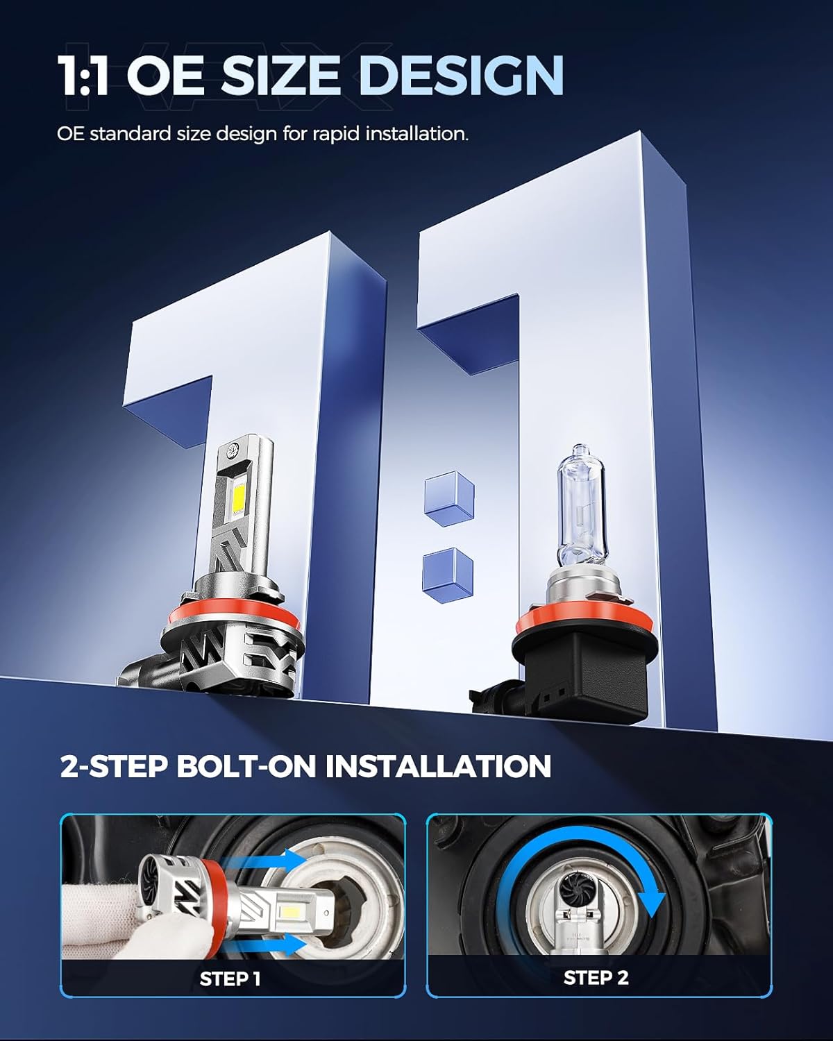 2025 10X Brightener 9005 9006 Led Bulbs Combo for Car Owners, 100000Lm HB3 HB4 for Drivers at Night, During Bad Weather, 1:1 Real Size, 100000 Hours Lifespan, 99% Fit Vehicles, Plug & Play, 4 Pack