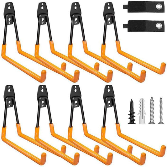 Garage Hooks Heavy Duty, 10 Pack Wall Mount Storage Hangers with Extension Cord Holder Organizer, for Power Tool, Garden Tool, Utility, Ladder, Hose and More