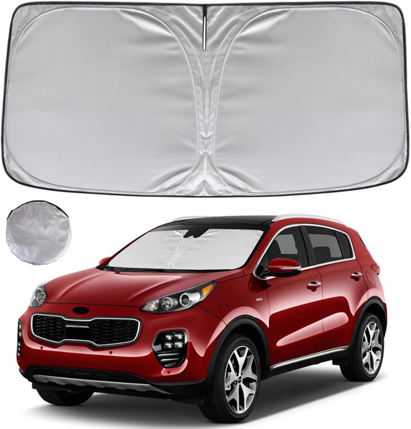 KAYZT Windshield Sun Shade for 2018-2022 Kia Sportage Foldable Sunshade Front Window Custom Fit Car Accessories