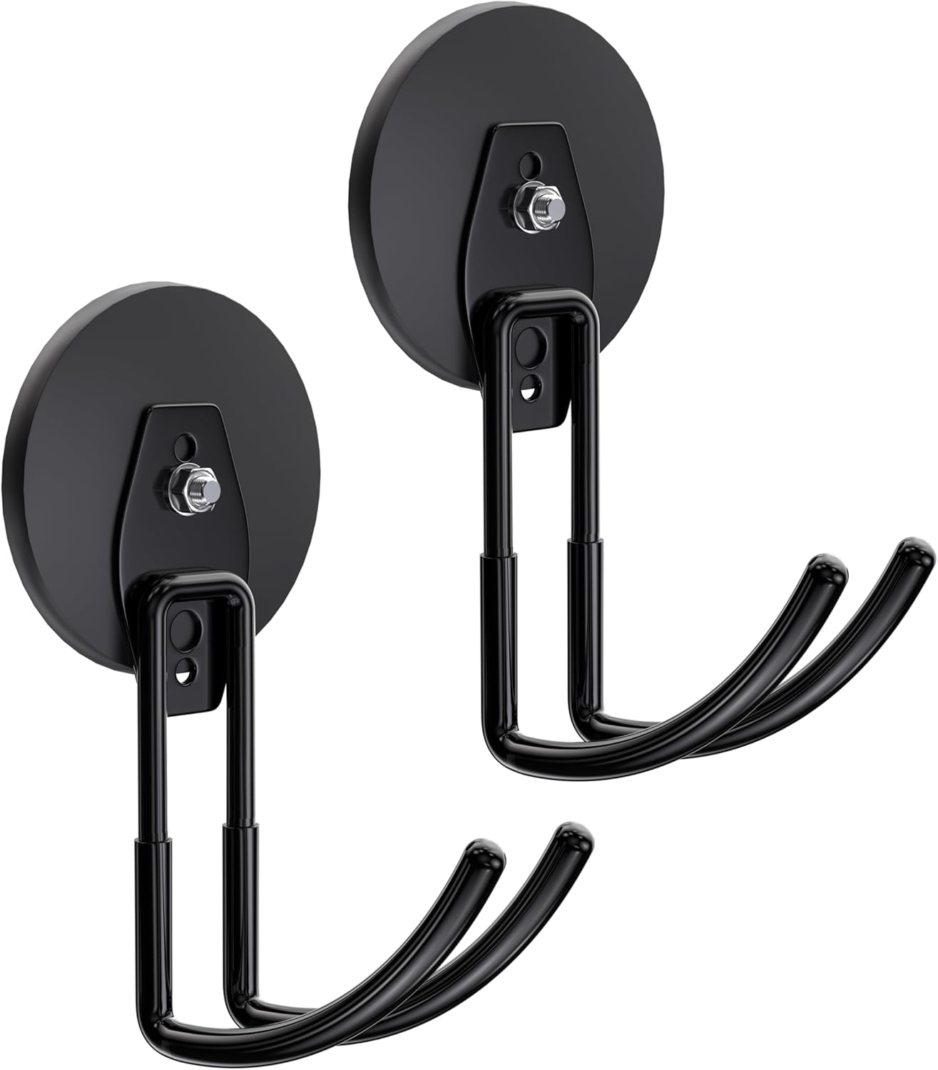 ENUODA Strong Magnetic Hooks Heavy Duty - Magnetic Tool Holder Large Magnet Garage Hooks for Hanging Power Tools, Ladder, Bike, Shovel, Hose, Extension Cord, 2 PCS