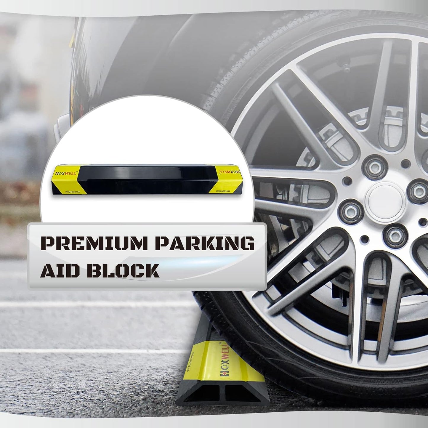 2 Pcs 18'' Heavy Duty Parking Aid for Garage, Parking Gadgets Protects Car and Garage Walls, Parking Stopper Easy to Install 2 Packs