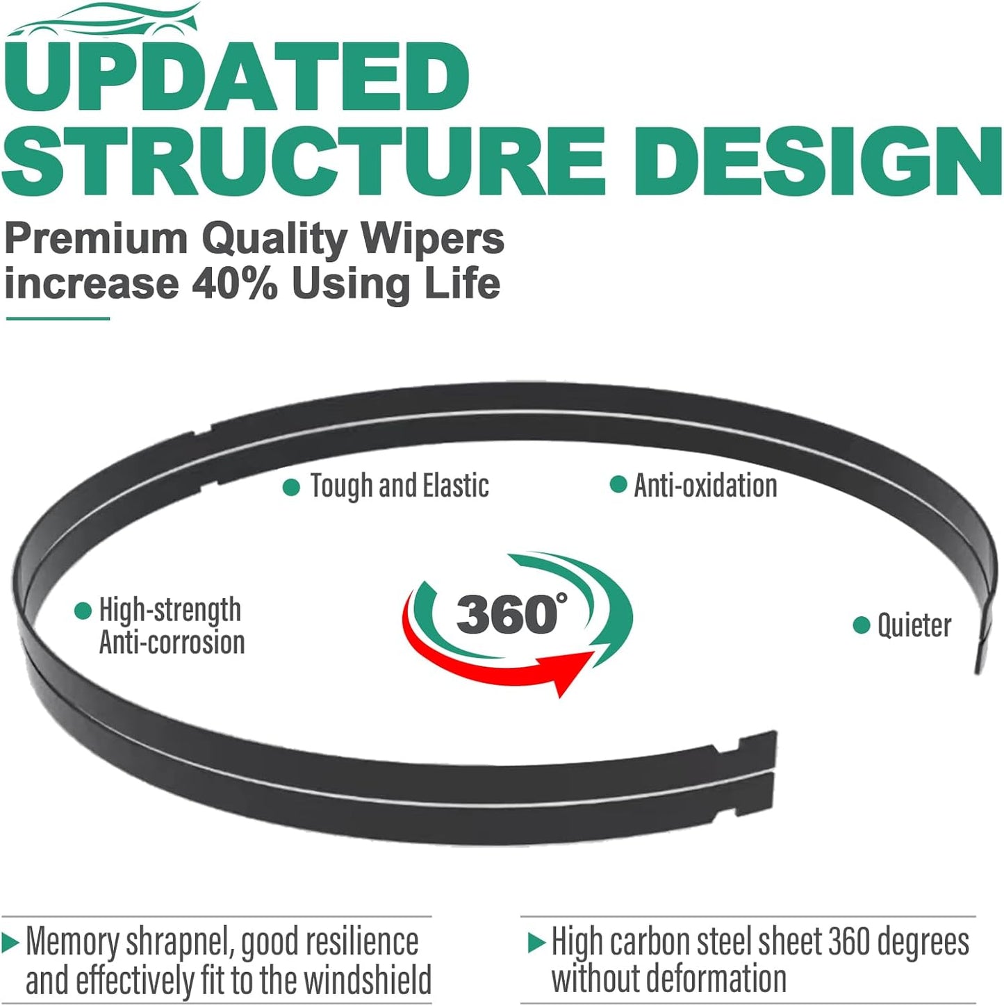 26" 18" 16" Windshield Wiper Blades Replacement for Subaru Outback 2020 2021 2022 2023 2024 Premium All Weather Front Rear Wipers Set - OEM Quality (Pack of 3)