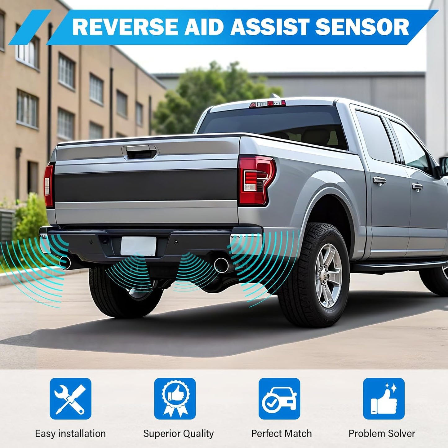 4 Pack Backup Rear Parking Aid Assist Sensor Compatible with Ford F150 F250 F350 E-150 E-250 Escape Explorer Lincoln Mercury Mariner Mountaineer - Replace# 684-029 3F2Z15K859BA 4F2315K859AA T36006