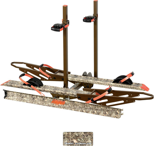 Young Bike Rack Hitch Mount for 2 E-Bikes, Fat Tire, Electric Bike Rack, Car, SUV, Truck, RV, Platform Carrier, 200lbs Capacity, Foldable, Anti-Wobble, Bike Holder, Cargo Rack, 2" Receiver, Camo