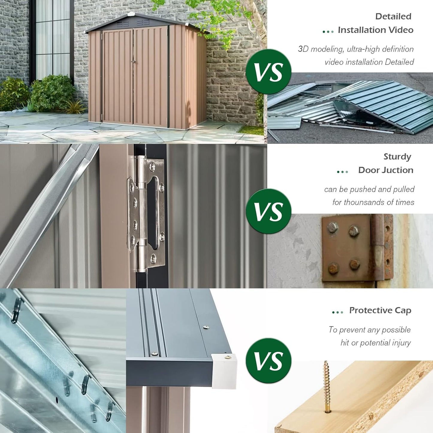 AECOJOY Shed 8' x 10' Outdoor Storage Metal Shed, Steel Yard Shed with Design of Lockable Doors, Utility and Tool Storage for Garden, Backyard, Patio, Outside use