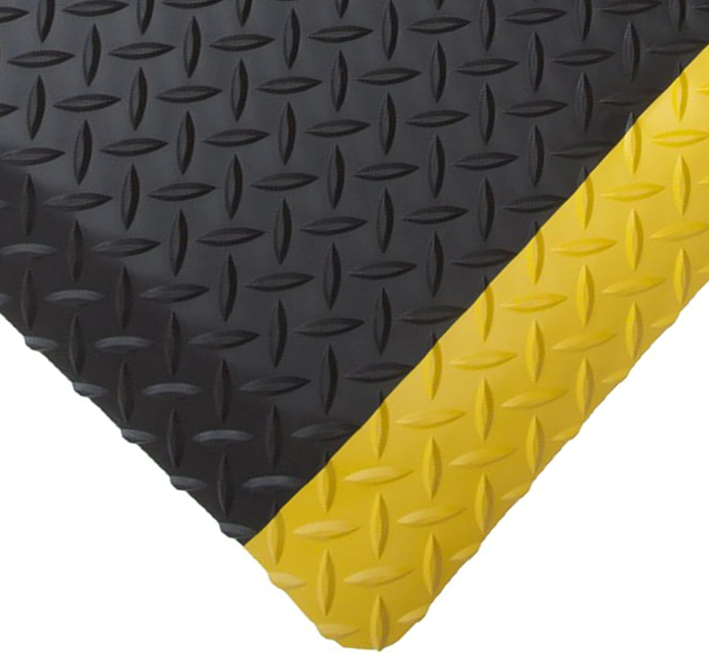 Rhino Mats, American Classic Diamond Anti-Fatigue Mats, Industrial Ergonomic Comfort Standing Mat for Work, Home, Garage, Office, Kitchen or Anywhere (Black/Yellow 1" Thick, 2 FT. x 2 FT.)