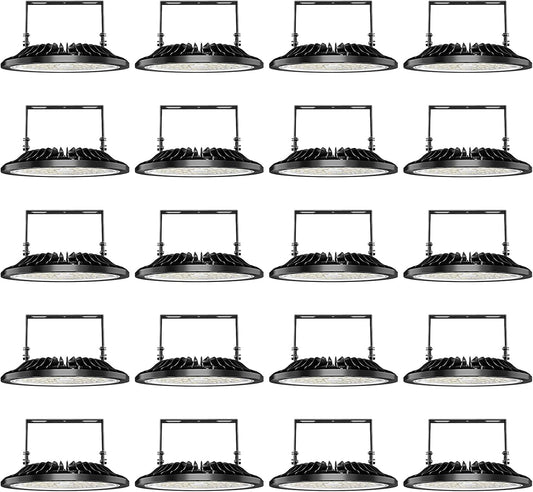 Viugreum 20 Pack 200W UFO LED High Bay Lights, 20,000LM 120V, 5000K Daylight, Alternative to 900W MH/HPS for Garage, Workshop, Barn, Factory, Warehouse
