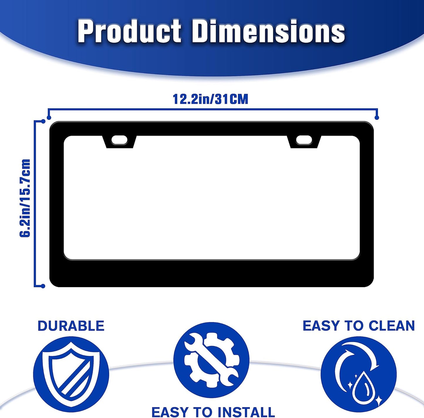 Dog Paw Prints License Plate Frame Dog Lover License Plate Holders Funny Stainless Steel Auto Accessory Bracket 2 Hole with Screws Universal Us Car License Plate Frames 6x12 Inch for Women Men