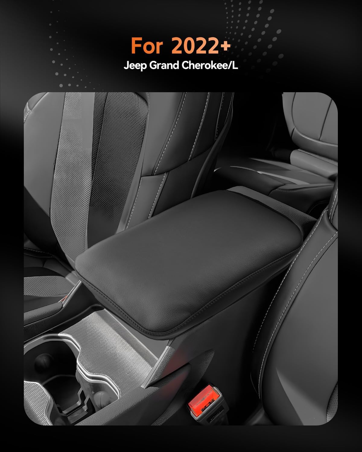 CDEFG for Jeep Grand Cherokee 4xe /L 2022-2025 Center Console Cover Armrest Box Cover for 2022 2023 2024 2025 Grand Cherokee/L Accessories (Not for Latitude Plus/Limited)