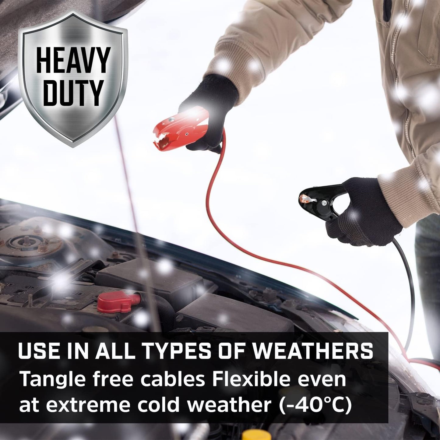 Energizer Jumper Cables for Car Battery, Heavy Duty Automotive Booster Cables for Jump Starting Dead or Weak Batteries with Carrying Bag Included (20-Feet (2-Gauge)