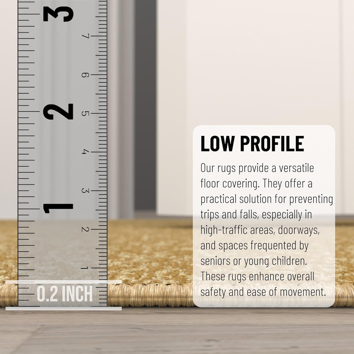 Ottomanson Hallway Runner Rug 2'2" x 6' Non Slip Solid Area Rugs Easy to Clean Laundry Rug Runner Durable & Pet Friendly Floor Carpet Runners for Hallways Entryway Living Room Kitchen, Beige