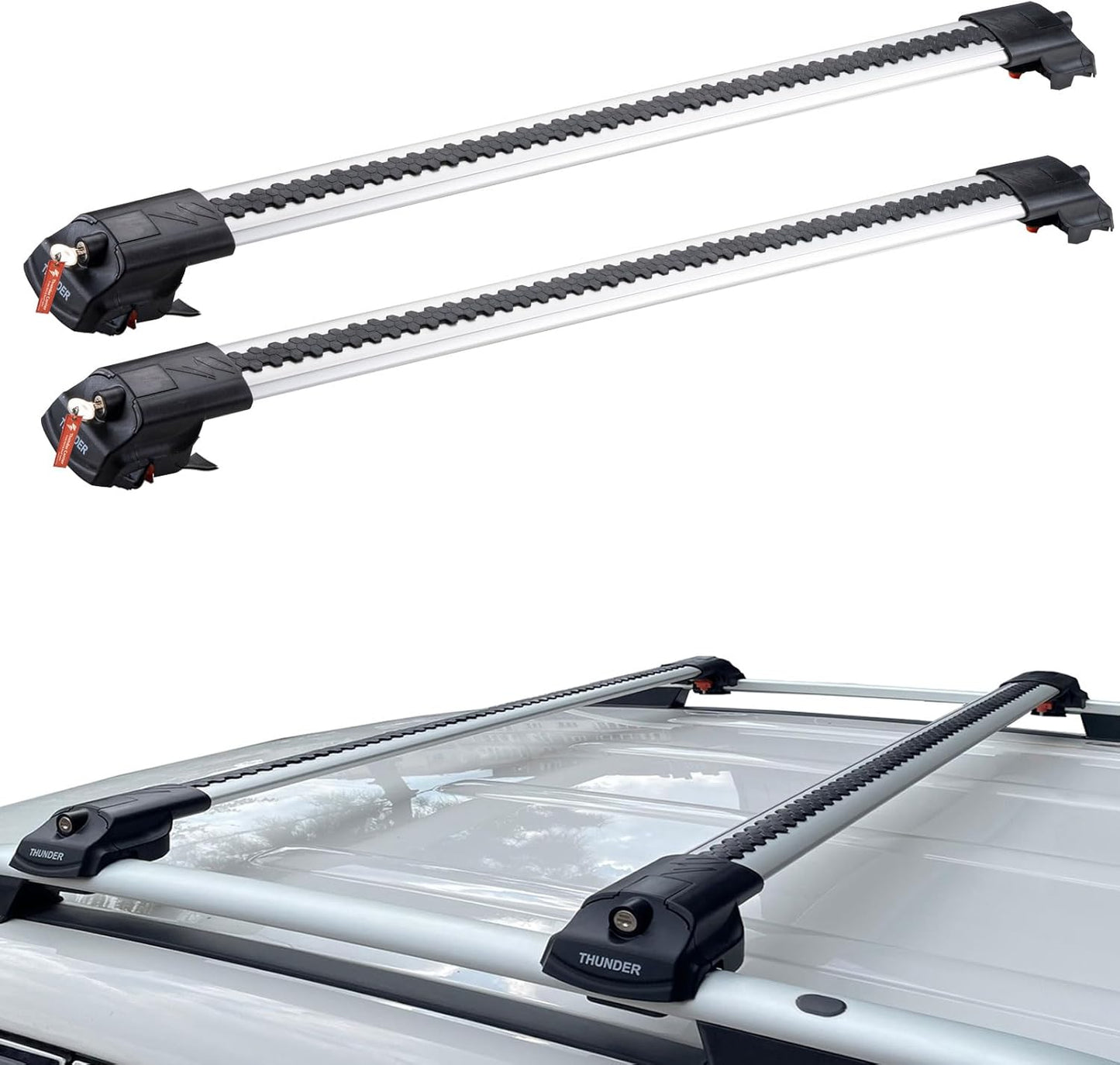 for Subaru Ascent 2019 2026 Roof Rack Cross Bars | Lockable Aluminum Luggage Carrier | Anti-Theft Design with Key | Fits Wiht Raised Side Rails | Premium Edition Limited Touring (Gray)