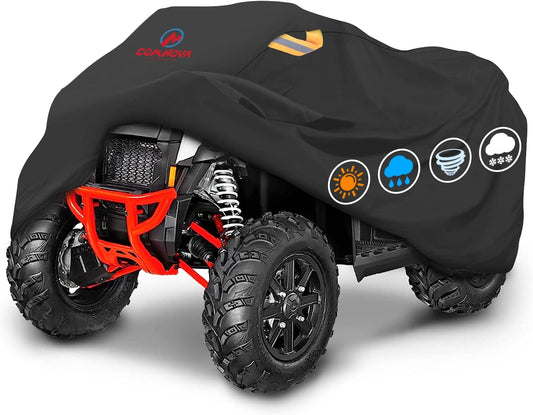 Comnova ATV Cover for 4 Wheelers - 101 Inch ATV Covers 600D Heavy Duty & Waterproof, Outdoor Four Wheeler Quad Cover All Weather Large for Polaris, Kawasaki, Arctic Cat, Honda, Yamaha and More