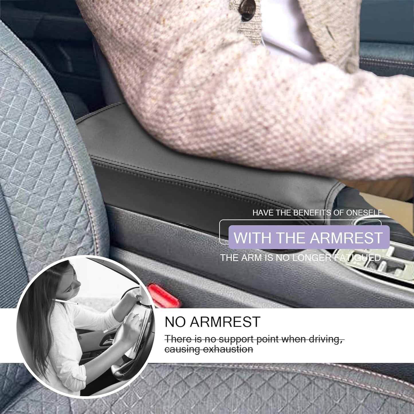 LUWU Center Console Cover Compatible with 2023 2024 2025 Honda Pilot & 2024 2025 Ridgeline & 2024 2025 2026 Honda Passport Accessories Armrest Console Cover Interior Accessories Leather (Thin Black)