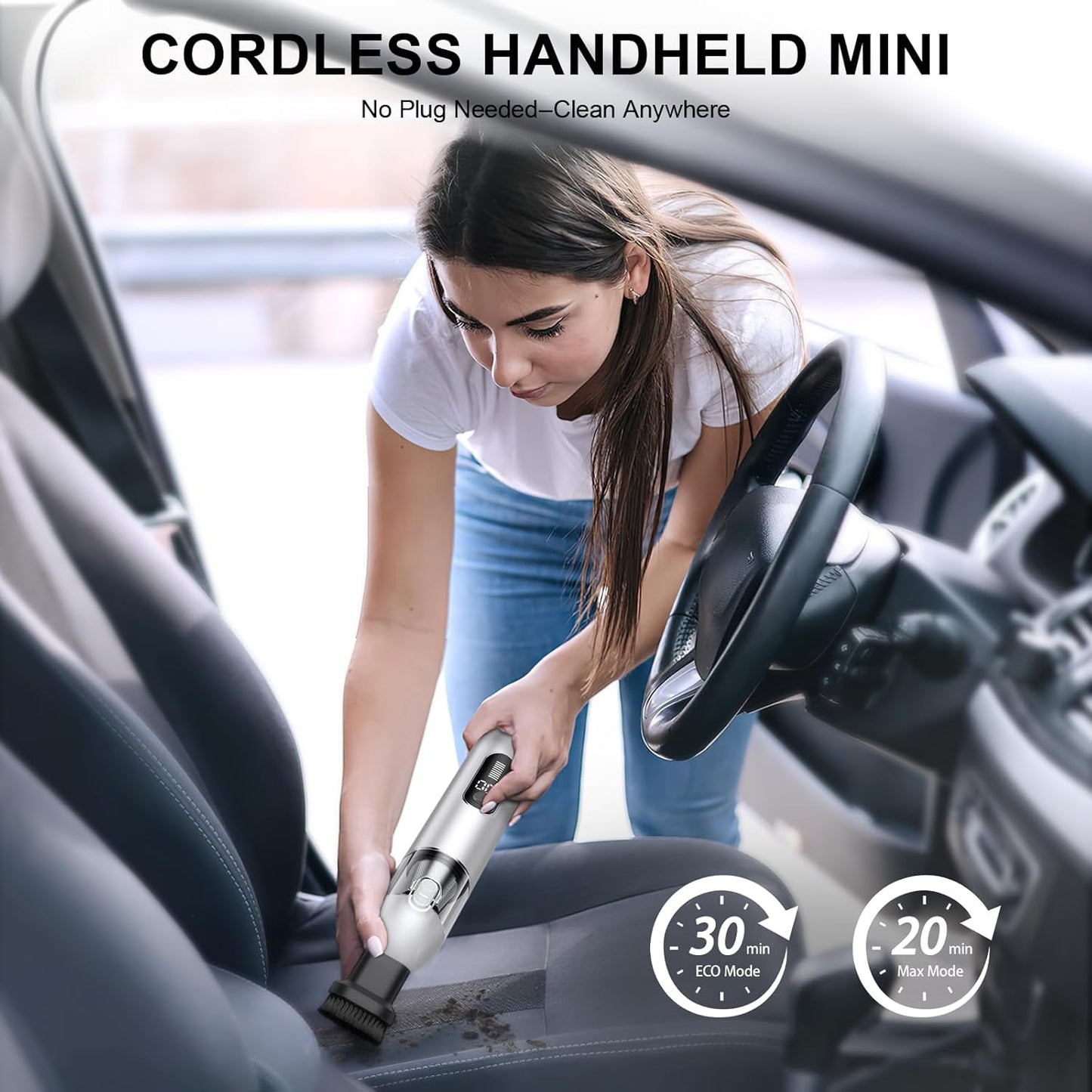 Cordless Handheld Car Vacuum, 16000PA 2-in-1 Blow & Suction, Brushless Motor, Type-C, Low Noise, for Home, Office