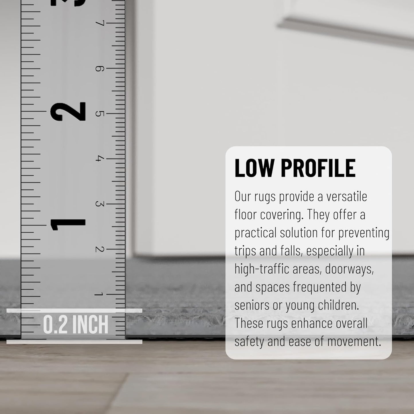 Ottomanson Mud Mat 2' x 2' Entryway Rug - Non-Slip Scraper Doormat for Muddy Paws, Dirt Trapping Indoor/Outdoor Mat for High-Traffic Areas, Kitchen, Garage, Patio, Gray