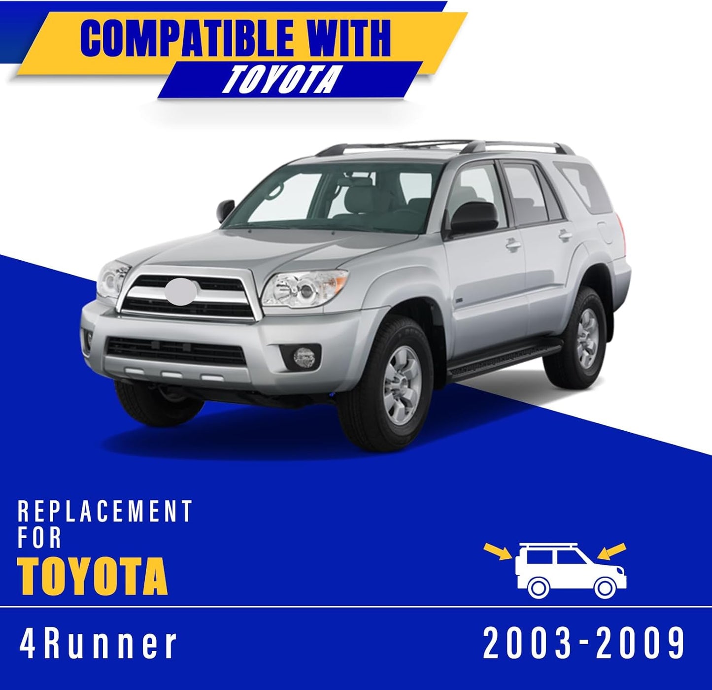 3 wipers Replacement for 2003-2009 Toyota 4Runner, Windshield Wiper Blades Original Equipment Replacement - 22"/20"/12" (Set of 3) U/J HOOK