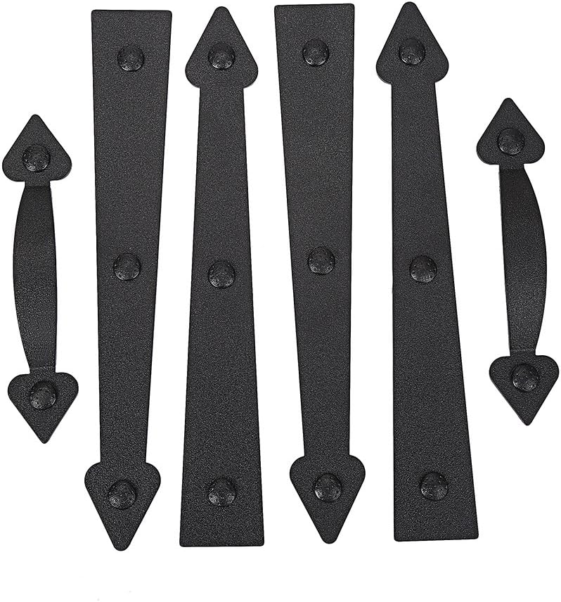 Magnetic Decorative Garage Door Curb Appeal Faux Hinges Handles Hardware Kit Color Black