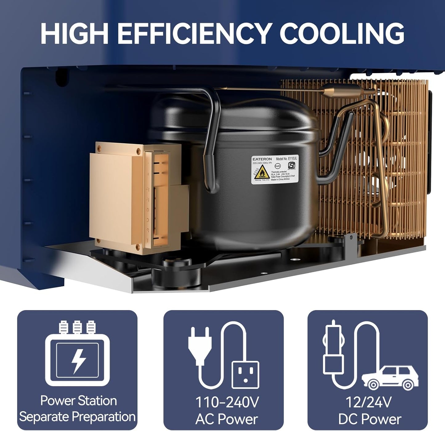 Car Fridge Portable 12V Refrigerator 32 Quart 12 Volt Freezer Compressor Cooler 12V/24V DC 110～240 V AC for Truck Van RV Camper SUV and Home Use