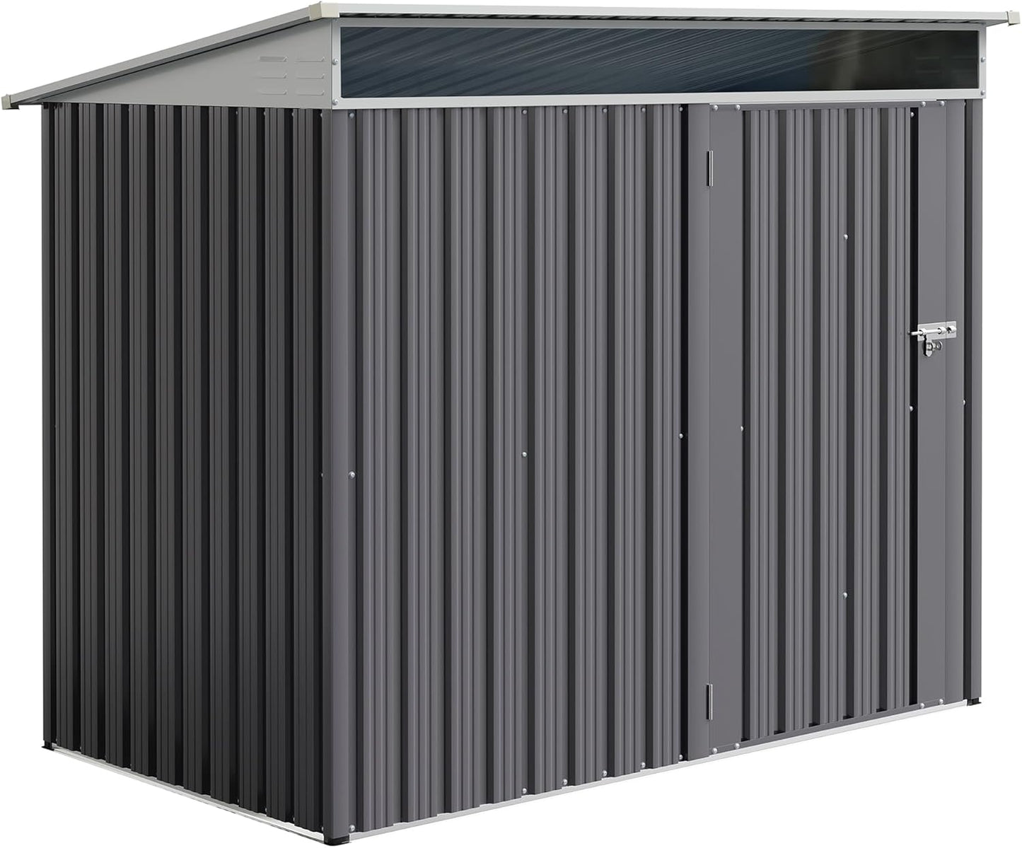 JY QAQA 6x4 FT Metal Outdoor Garden Storage Shed, Waterproof Metal Garden Sheds with Window and Lockable Double Door, Weather Resistant Steel Tool Storage House Shed for Patio,Lawn