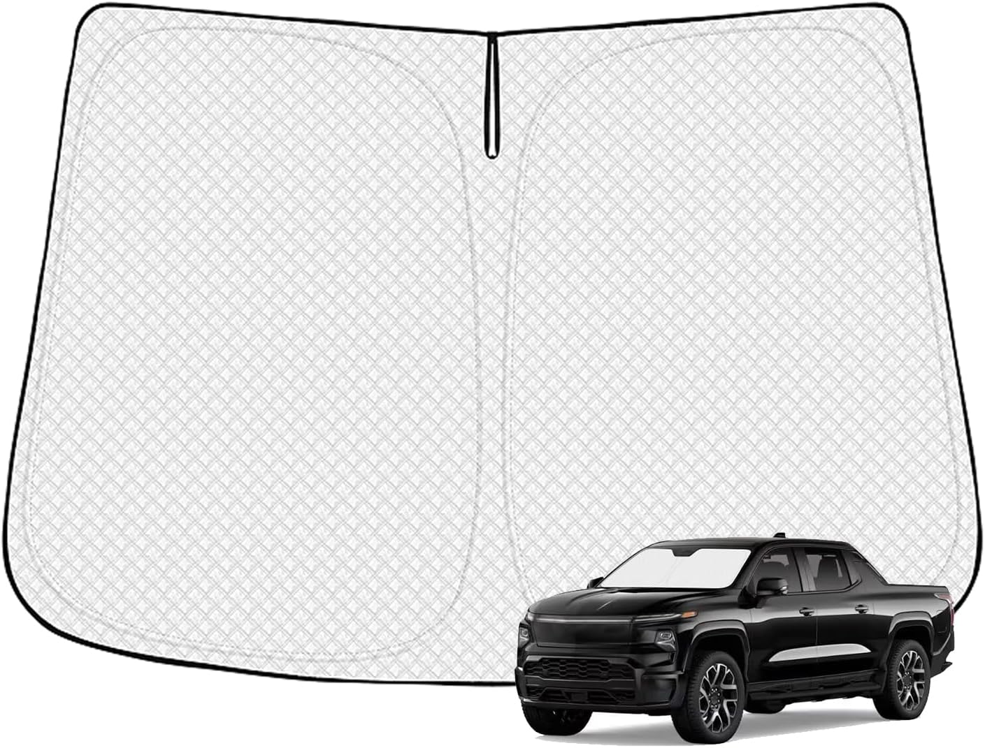 Windshield Sun Shade for 2024-2025 2026 Chevrolet/Chevy Silverado EV & GMC Sierra EV Accessories Thicken 6-Layer Front Window Sunshade Cover Sun Visor Foldable Block UV Rays Keep Vehicle Cool