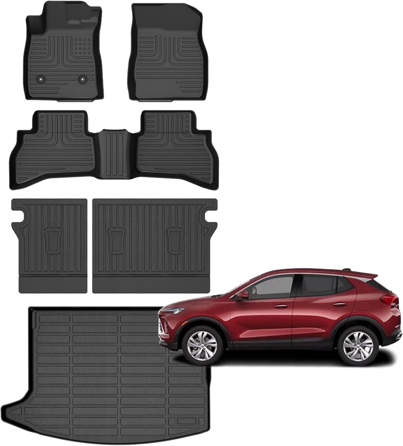 for Buick Encore GX AWD Floor Mats 2025 2024 2023 2022 2021 2020,Car Mats for Buick Encore GX AWD All Weather Floor Mats Cargo Liner with Backrest Mat Accessories 2020-2025