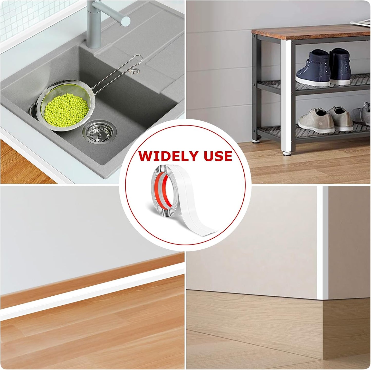 Flexible Wall Corner Protector Moulding Trim Peel and Stick Wall Corner Guards Edge Protector Self Adhesive Molding Trim Strip for Edge Ceiling (White, 2.4 in x 40 Ft)