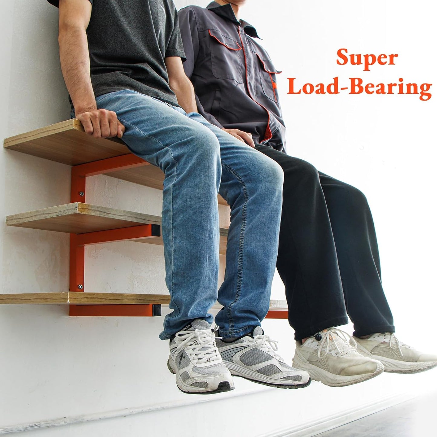 Lumber Storage Rack Wall Mount, Heavy Duty Metal Wood Organizer with 3-Level Each Shelf Holds Up 200 Lbs, Indoor & Outdoor Use