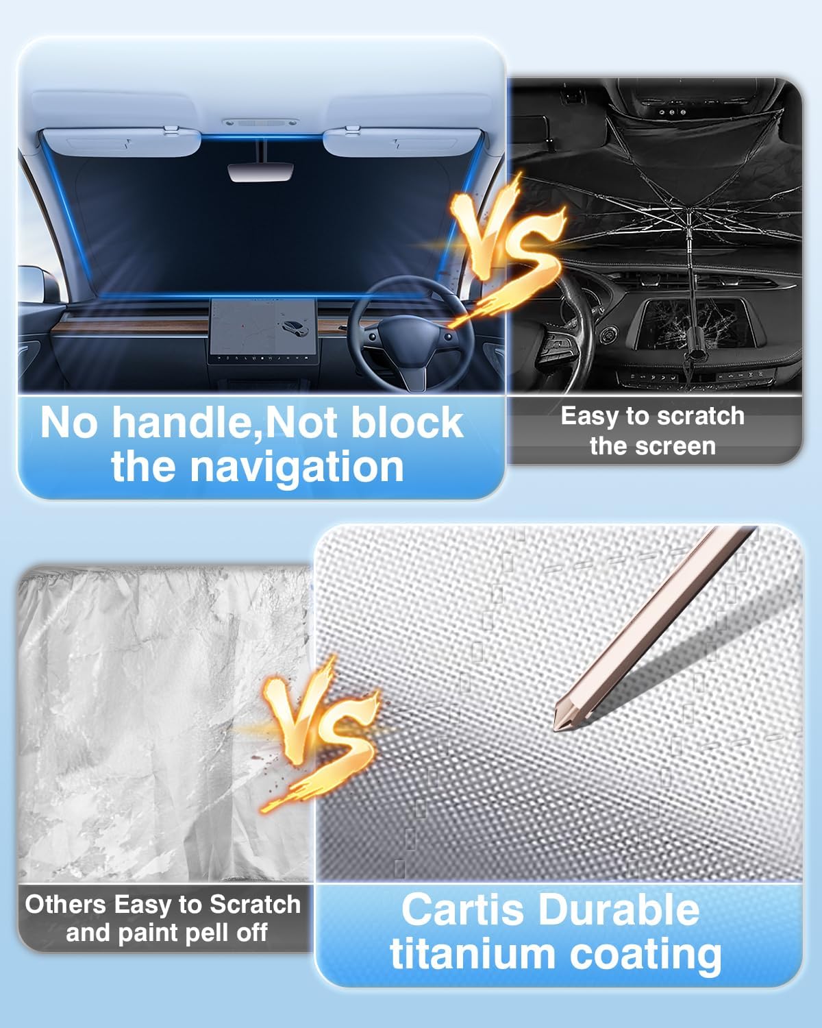 Cartist 5-Layer Windshield Sun Shade Fits for Volkswagen VW Taos 2022 2023 2024 2025 Accessories Foldable Car Front Window Sunshade Sun Visor Protector