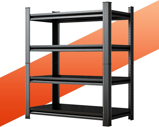 54''H Heavy Duty Metal Shelving Unit, 2000 lbs Total Capacity, Dual-Layer Column, Tool-Free Assembly, All-Steel Construction for Garage, Warehouse, Basement,45.3''W x 15.7''D x 54" H