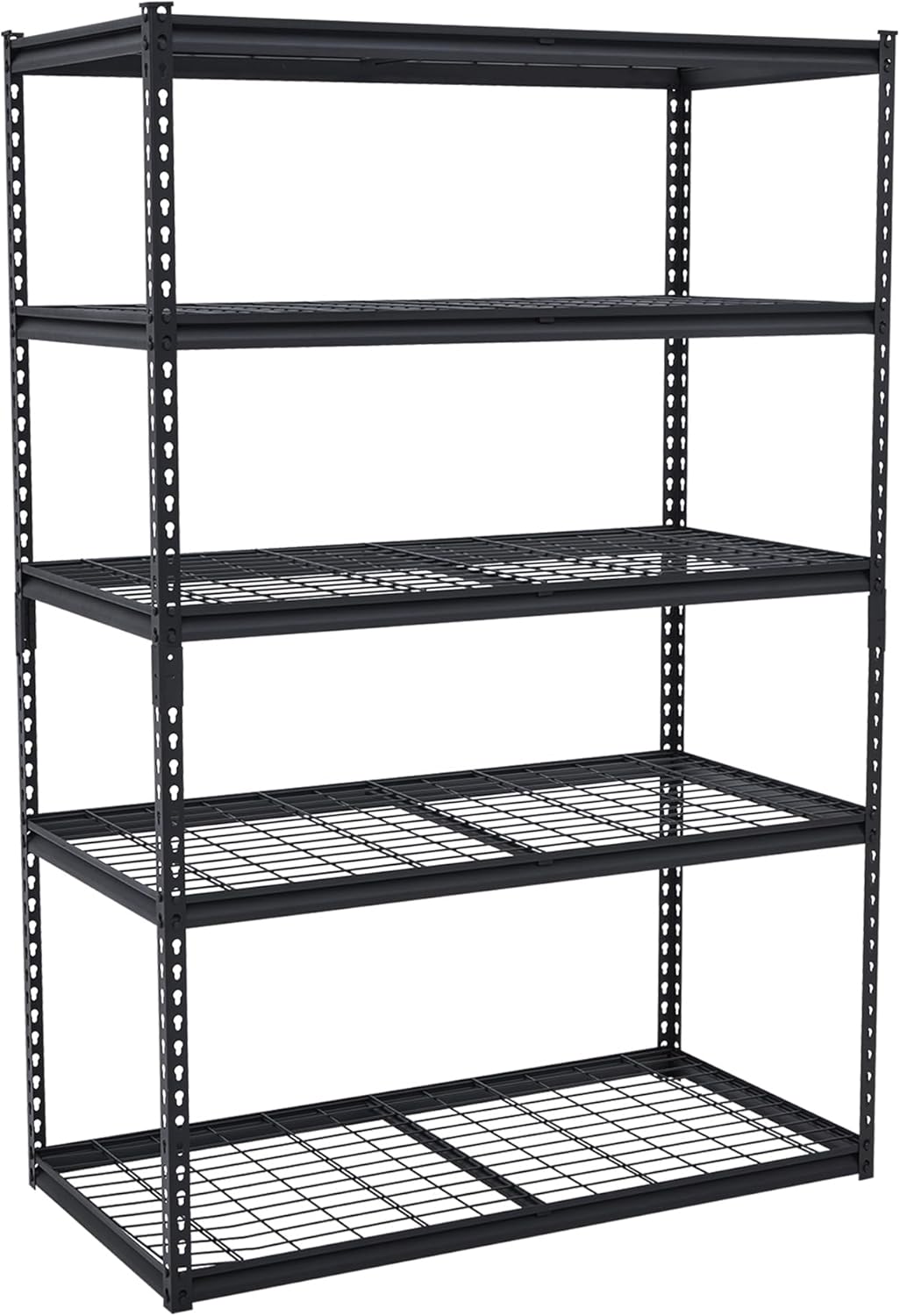 400LBS Storage Shelves，71" H x 48'' W x 24" D Storage Shelves, 5-Tier Industrial Heavy Duty Storage Shelves, Steel Shelving with Adjustable Rack, Black