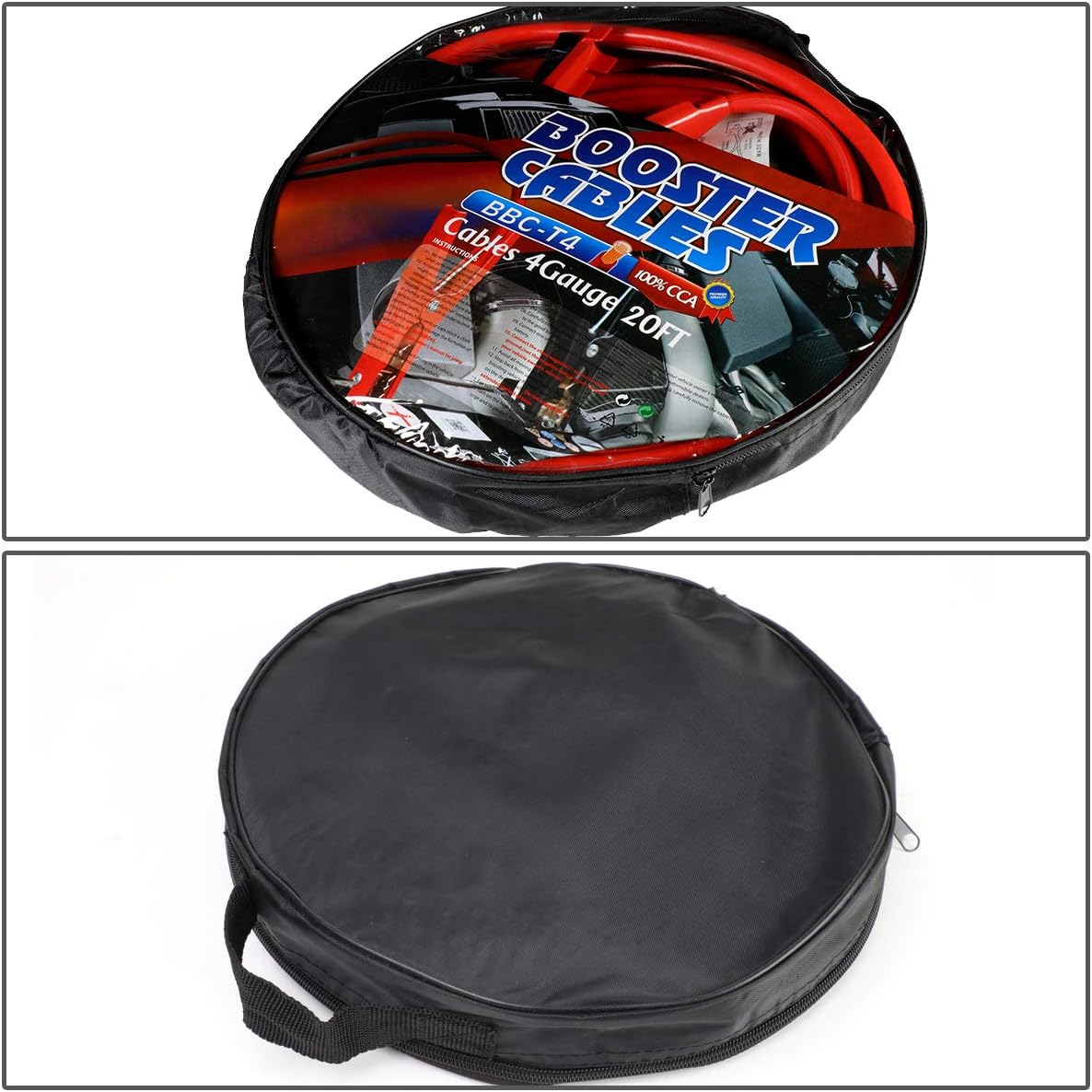 Auto Dynasty Heavy Duty 20 Feet 4 Gauge Booster Cable Power Jumper 500 AMP Emergency Battery Start Car/Motorcycle