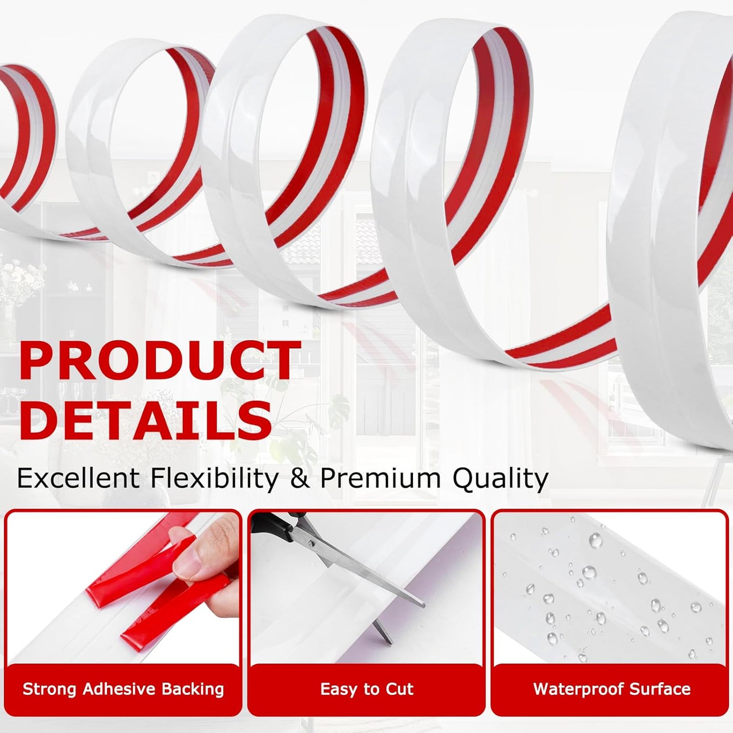 Flexible Wall Corner Protector Moulding Trim Peel and Stick Wall Corner Guards Edge Protector Self Adhesive Molding Trim Strip for Edge Ceiling (White, 0.8 in x 10 Ft)