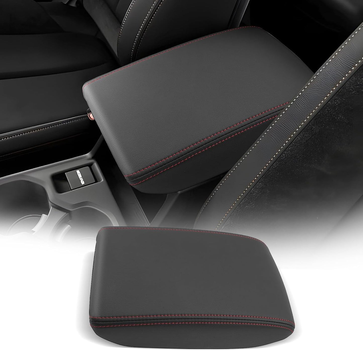 CDEFG for Subaru Forester 2025 Center Console Cover Armrest Box Cover for Forester (Premium, Sport, Limited, Touring Trims) 2025 Accessories Console Arm Rest Protector Red Line