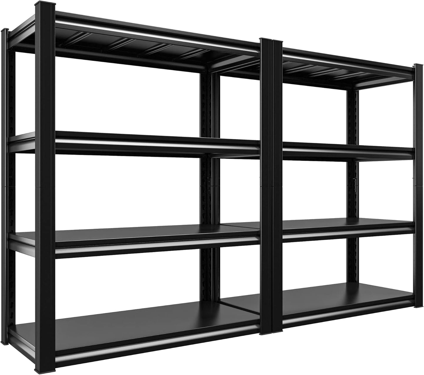 Raybee 40" W Garage Shelving 2000 LBS Storage Shelves 4 Tier Heavy Duty Shelving Adjustable Metal Shelves for Garage,Basement, Warehouse, 40" W x19 D x57 H, 2 Pack