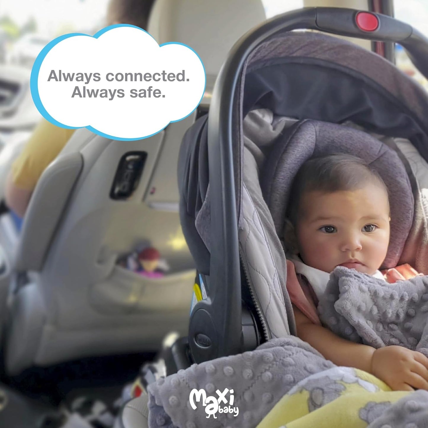 Baby car seat mirror camera - BabyCam 4.3" LCD Rear Seat Mirror - Wide-Angle Camera & Night Vision - Easy Plug & Play Install - Safe Baby Monitoring in Car - Maxi Baby