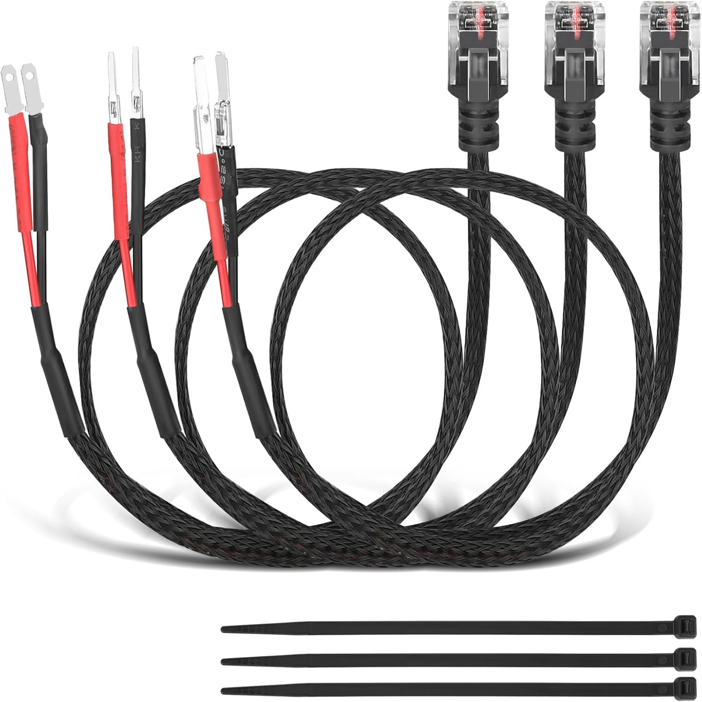 Upgrade 20" Mirror Plug Wire Tap, Radar Detector Hardwire Power Cord Kit with Inline Fuse Mount RJ11, Mirror Tap Radar Detector for Escort Valentine One Uniden Beltronics （Set of 3）